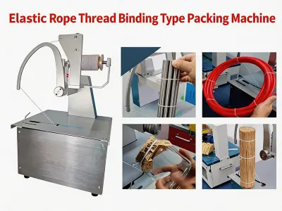 Automatic Strapping Machine for Flower Vegetable Bundling - Elastic Rope Thread Binding Type Packing Machine JW-ERTB - Coiling & Binding Machine