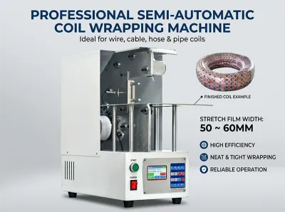Semi-Automatic Cable Wrapping Packaging Machine WPM-120X - Coiling & Binding Machine